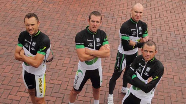 Top guns: GreenEDGE riders Baden Cooke (left), Matt Goss, Stuart O'Grady and Simon Gerrans.