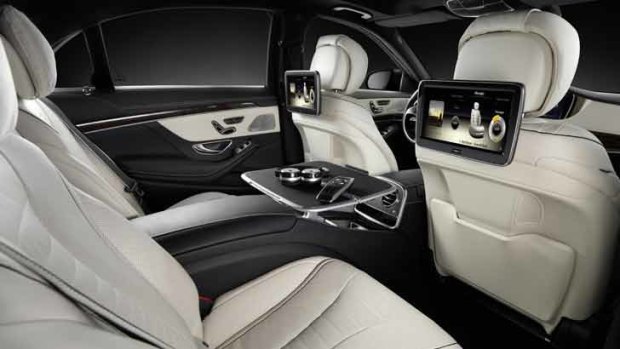 Let me entertain you: rear-seat passengers can also have large video screens.