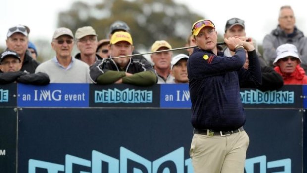 Jarrod Lyle playing at the 2013 Australian Masters.