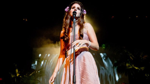 Looking like an extra from Mad Men ... Lana Del Rey at the Enmore Theatre