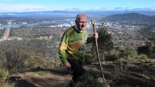 Retired Roman Catholic Auxiliary Bishop of Canberra and Goulburn, 70 year old, Pat Power, regularly walks the trail to the summit of Mount Ainslie.
