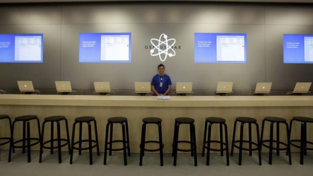 An Apple Genius at the NSW Charlestown Square store.