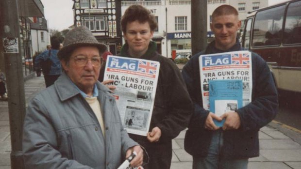 A teenage Matthew Collins, centre, with Terry Blackham, right, who went on to become National Front leader.