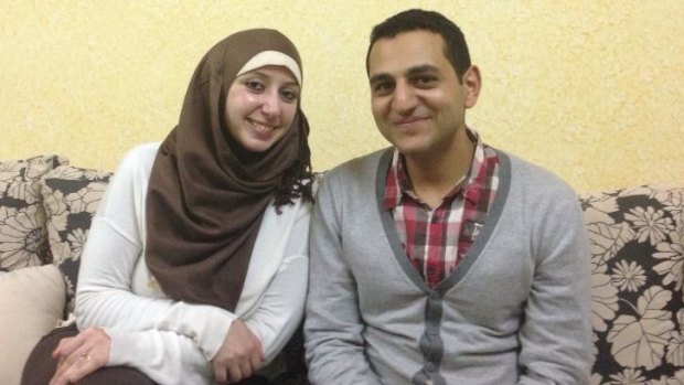 Trapped: Gazan newlyweds Sameeha, left, and Ayman.