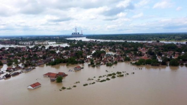 A flooded area in Obrenovac.
