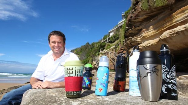 Drink up: Simon Karlik hopes his stainless steel drink bottles can help the environment.