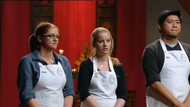 Kate, Ellie and Billy on last night's episode of MasterChef Australia.