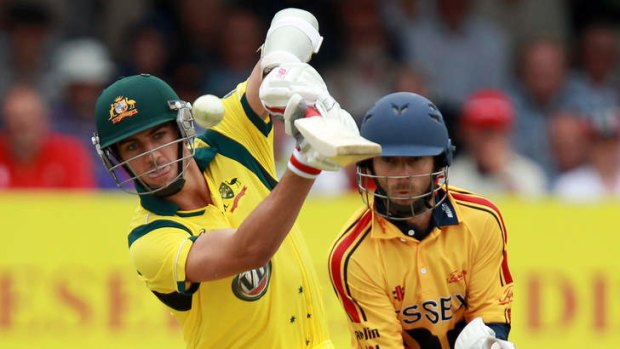 Padding up: Paceman Pat Cummins is on the comeback trail, playing as a batsman.