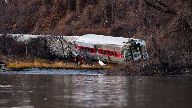 The train stopped metres from the Hudson River, leaving four dead and 63 injured passengers.