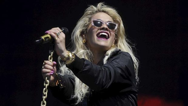 Emphatic recovery: Rita Ora on the main stage.