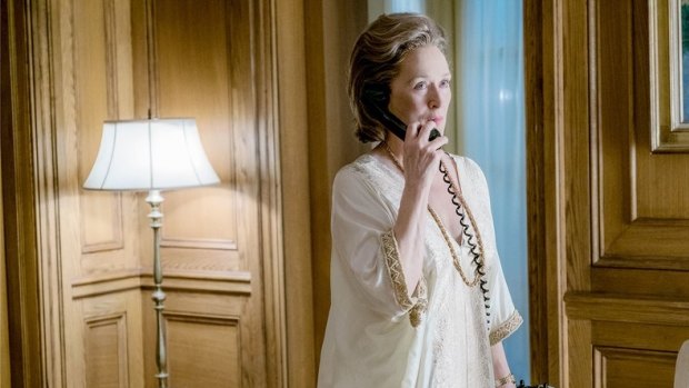 Meryl Streep as Washington Post publisher, Katherine Graham, in <i>The Post</i> looks like she's indulging in some low key self-care.