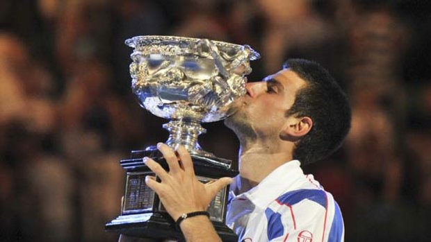 A deja vu moment for Novak Djokovic as he regains the trophy he won in 2008.
