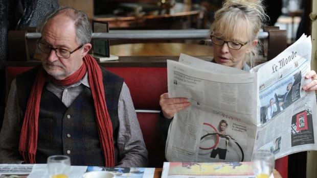 Lindsay Duncan (right) and Jim Broadbent star in <i>Le Week-End</i>.