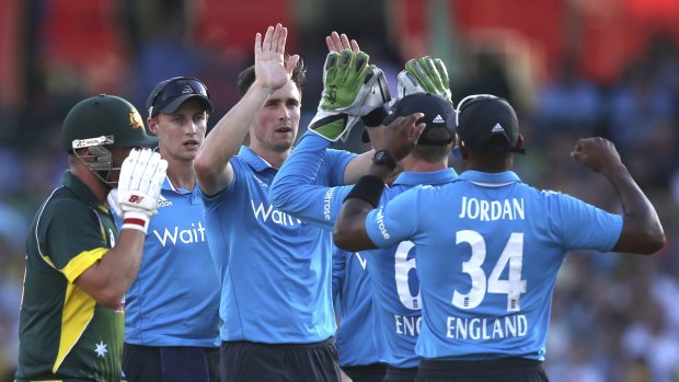Series opener: A man was removed early on in the Australia-England match on Friday after being suspected of using his phone to transmit ball-by-ball information. 
