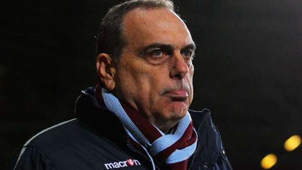 On the outer . . . Avram Grant manager of West Ham United.