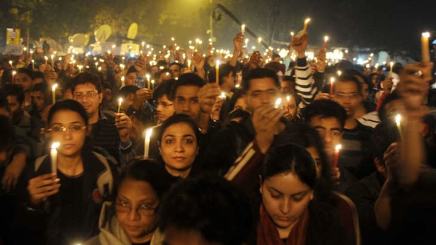 Indian protesters hold candles during a rally in New Delhi late 2012, after the death of a gang rape victim.