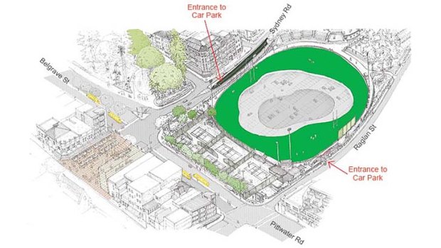 State of play: An artist's impression of the redeveloped Manly Oval area.