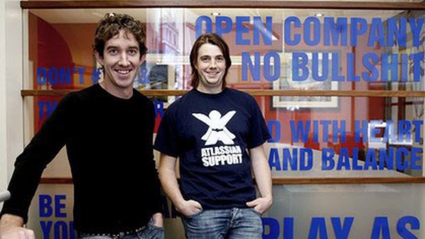 "We want to grow to a billion dollars" ... Atlassian co-founders Scott Farquhar and Mike Cannon-Brookes.