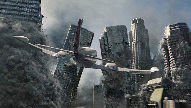 Destruction: a still from a film depicting the end of the world, 2012.