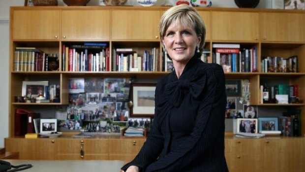 Foreign Affairs Minister Julie Bishop in her office at Parliament House.