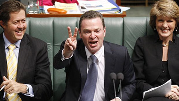 "Poodle" ... Christopher Pyne in Question Time.