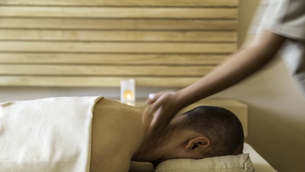Massage treatment at Vana Retreat, India.