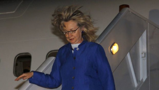 Hillary Clinton arriving at Sharm el-Sheikh.