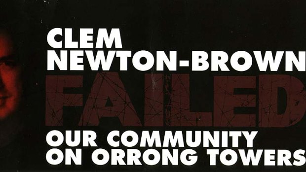 Flyer protesting against Orrong Towers in Armadale.