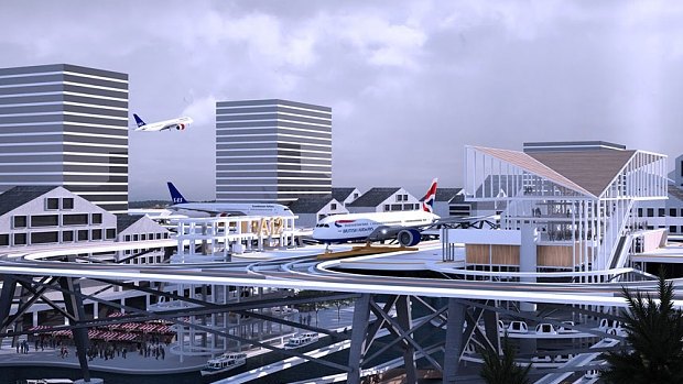 The concept integrates airports into cities as part of the infrastructure.