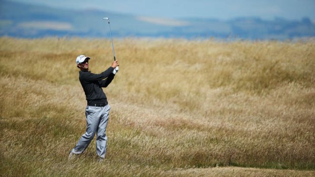 Adam Scott during the practice round ahead of the British Open that starts on Thursday at Muirfield in Scotland.