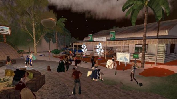 In busier times ... The Australia Day celebrations on BigPond's Second Life island.