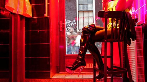Not for the easily offended ... Amsterdam's Red Light district.