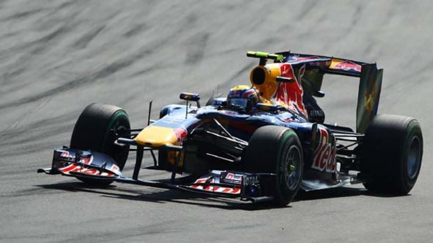 Red Bull's Mark Webber in action at the Autodromo Nazionale circuit.