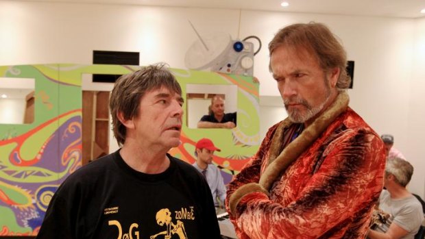 John Paul Young and Steve Kilbey  relive the glory days in a scene from the stage comedy <i>Van Park</i>.