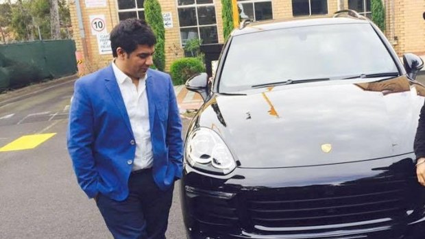Education salesman Gagandeep Sachdeva and his new Porsche. He claims he is owed more than $43 million from ACN. 