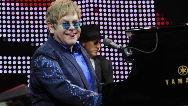 Sir Elton John performs at Rod Laver Arena.