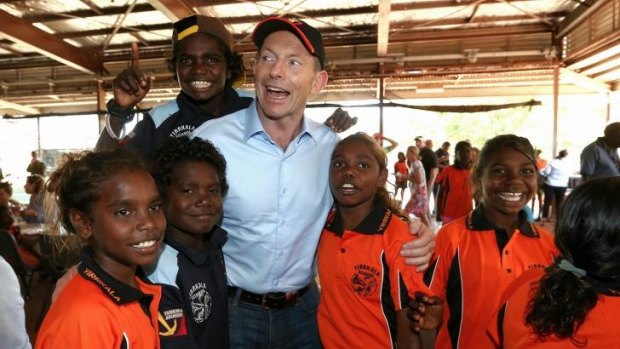 Tony Abbott during his visit to North East Arnhem Land last week.