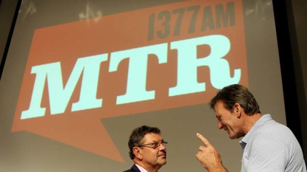 Steve Price and Sam Newman at the launch of the short-lived station Melbourne Talk Radio.