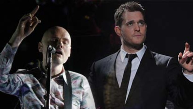 Chalk and cheese ... Billy Corgan and Michael Buble.