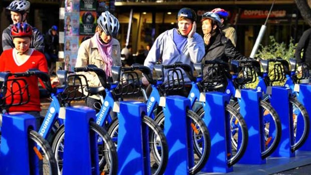 The bike station at Melbourne University.