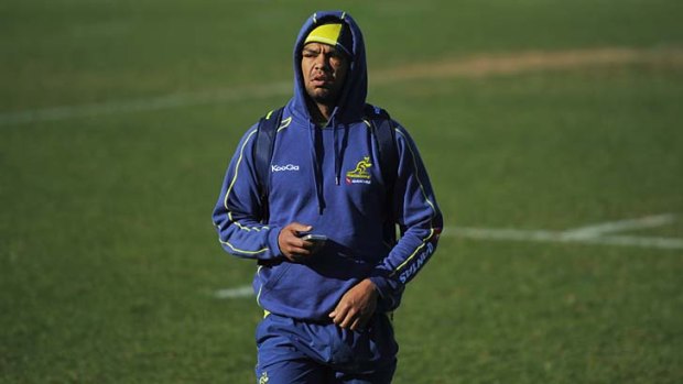 Hooded warrior &#8230; Kurtley Beale looked sharp practising in the playmaker's role.