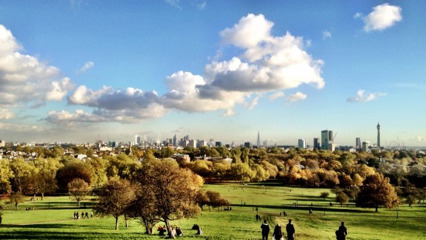 View from the top: Primrose Hill in North London.