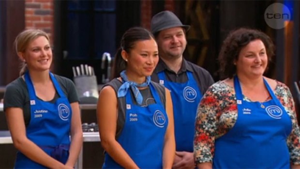 Justine, Poh, Chris and Julie make up the blue team.