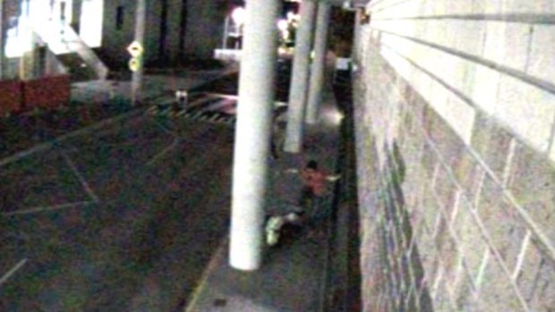 'Sickening' ... A still image from CCTV footage of the assault at Deakin University.