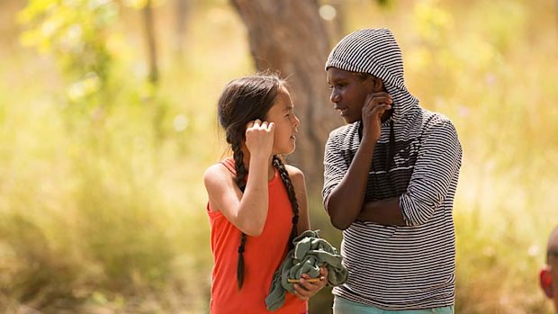 Connection:  Ella-Rose Sam bonds with Penelope Yibarbuk at the Warddeken Rangers outstation.