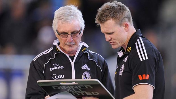 Mick Malthouse with Nathan Buckley during the finals last year.