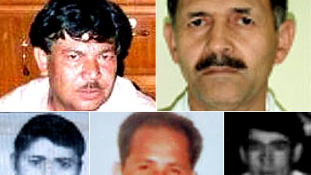 (Clockwise from top) Killed...Muzafar Ali Safarali, Mohammad Ali Ayubi, Baquer Husani, Mohammed Amini Zamen and Awaz Nader.