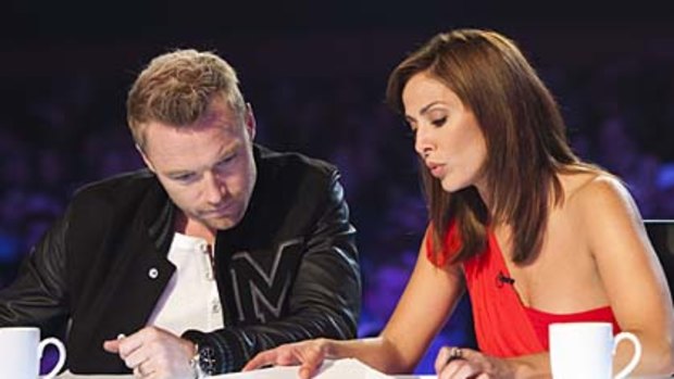 X-Factor judges Ronan Keating and Natalie Imbruglia.