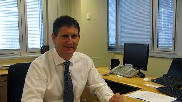 Reining in costs ... new Health Minister Lawrence Springborg in his office.