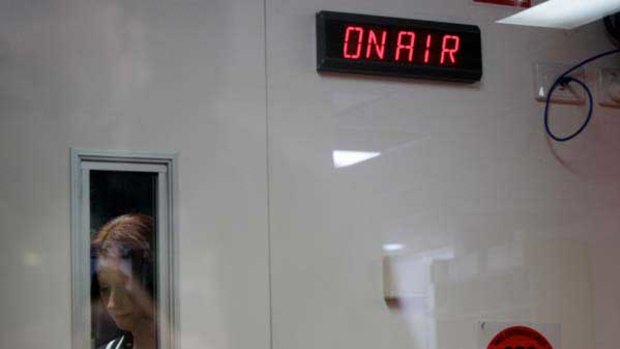Julia Gillard in the Brisbane ABC radio studios.
